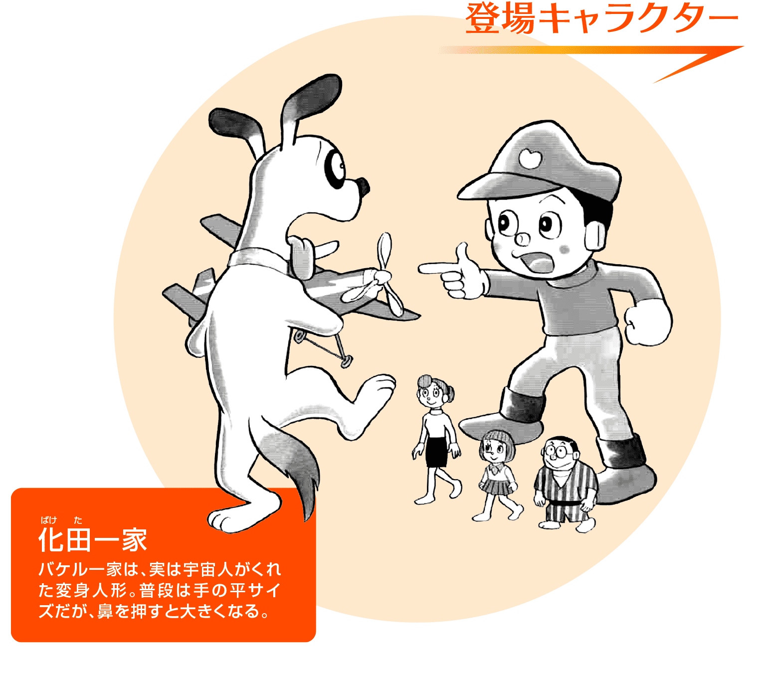 「化田（ばけた）一家」登場キャラクターの説明文